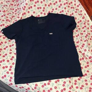 Figs Navy Blue Scrub Top large